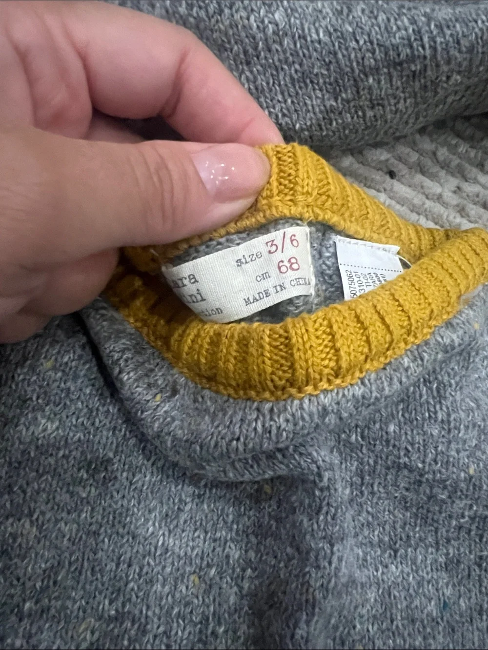 Zara Grey Sweater with Mustard Trim Set